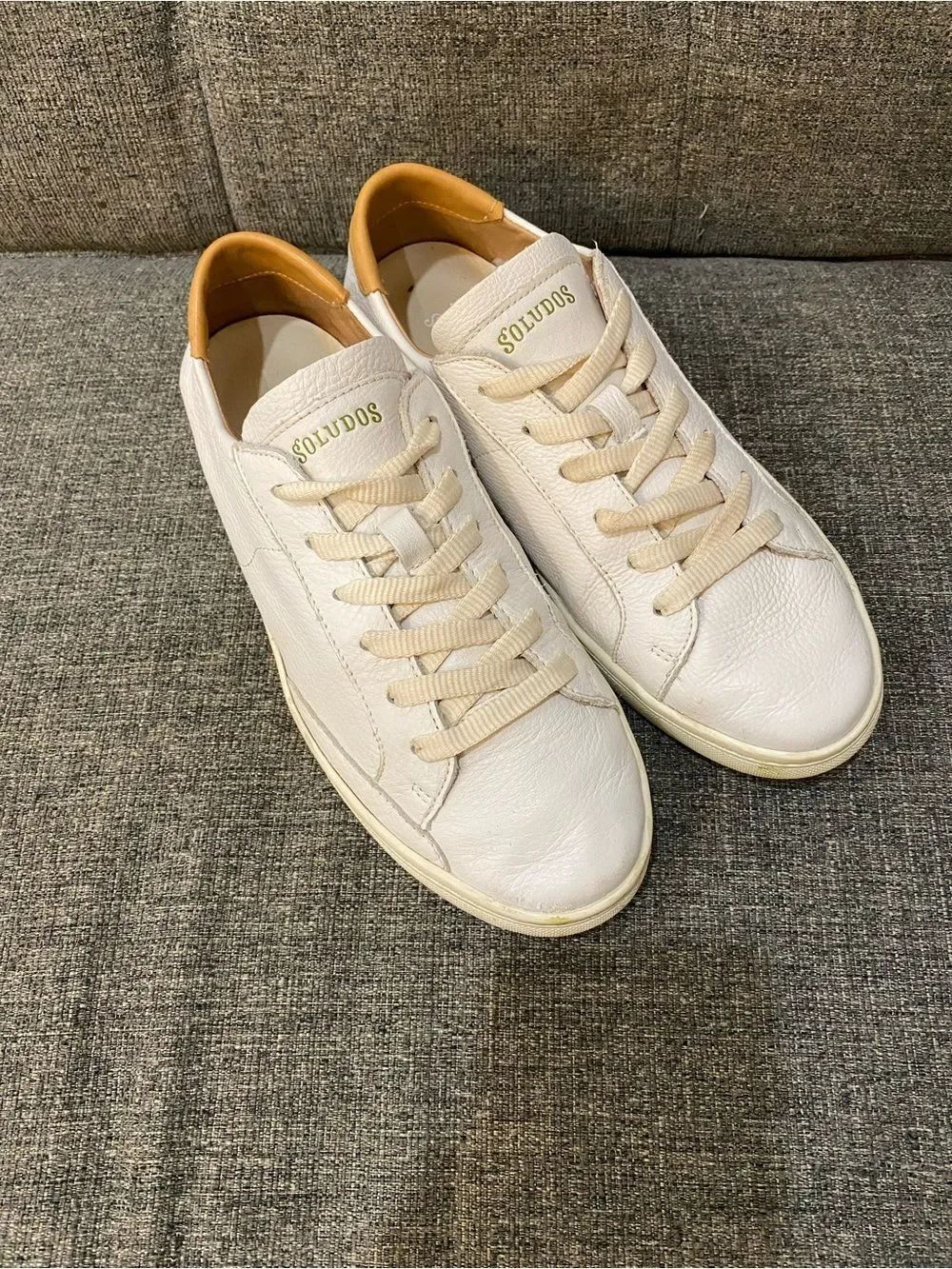 Soludos Ibiza Classic White Leather Low Top Sneakers Women’s Size 9